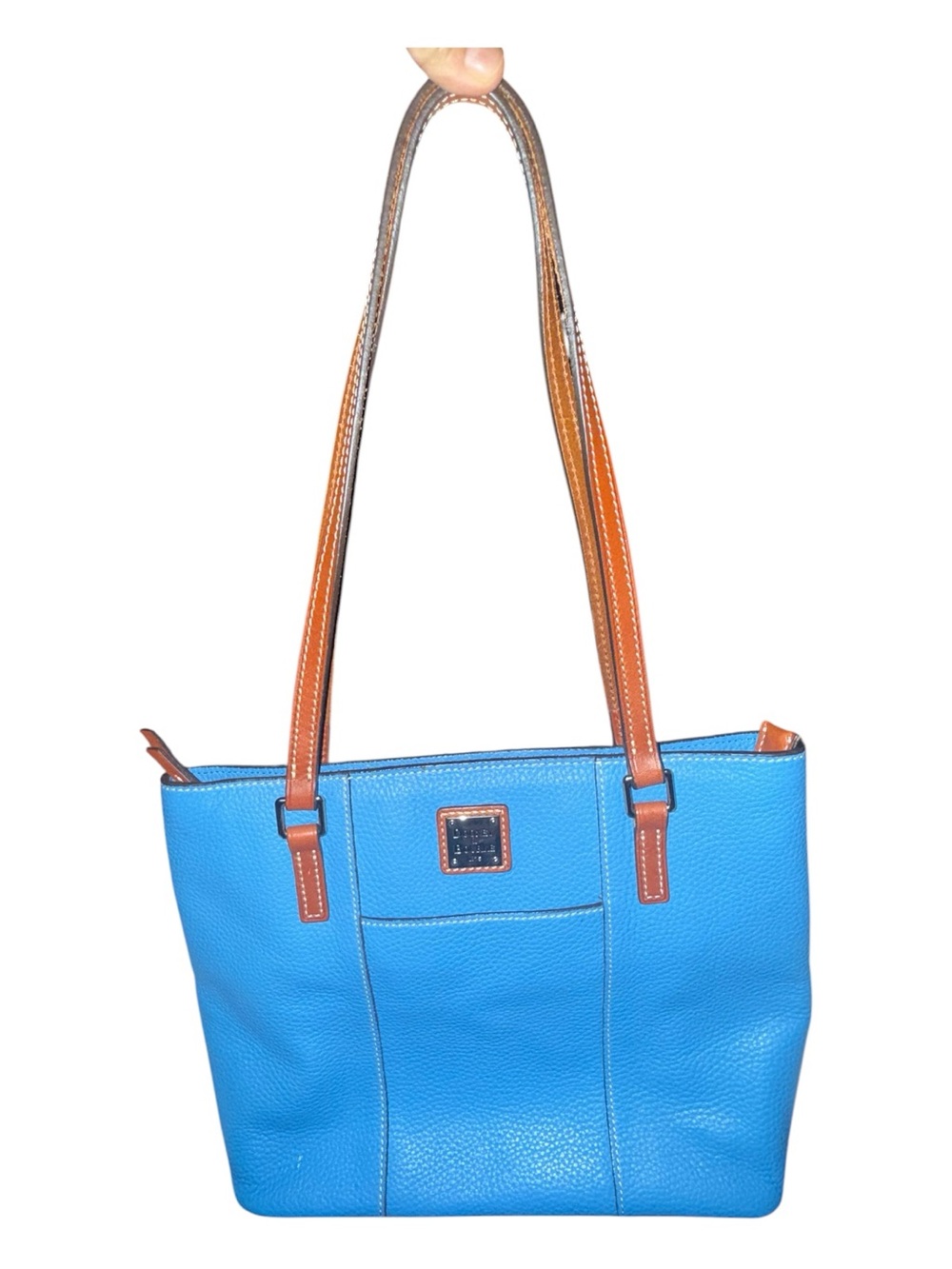 Dooney & Bourke Pebble Grain Small Lexington Shopper Tote with Dust Bag Sky Blue
